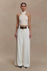 Arlo Wide Leg Suiting Trouser - Ivory