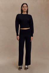 Kerrymae Straight Leg Knit Pants - Black