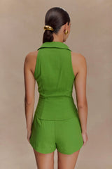 Scout Sleeveless Linen Shirt - Green