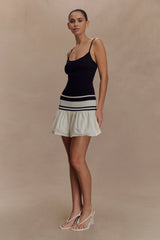 Ellison Contrast Knit Mini Dress - Black/White
