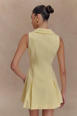 Oli Sleeveless Mini Dress - Lemon