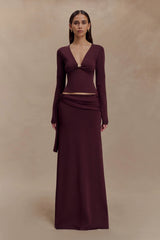 Bowie Low Rise Knit Maxi Skirt - Dark Chocolate