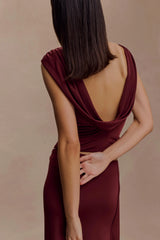 Bridget Slinky Cowl Back Top - Burgundy