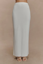 Francisca Mid Rise Knit Maxi Skirt - White