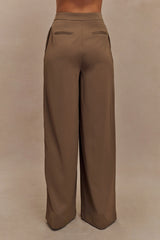 Faith Suiting Wide Leg Pant - Cacao Brown