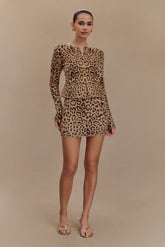 Marissa Knit Mini Skirt - Leopard Print