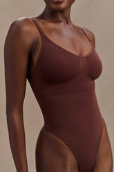 Alyssa Backless Shapewear Bodysuit - Espresso