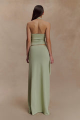 Bowie Low Rise Knit Maxi Skirt - Pastel Green