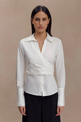 Eugenia Wrap Cotton Shirt - White