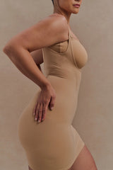 Jocelyn Backless Shapewear Mini Dress - Beige