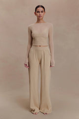 Brionee Silk Blend Knit Top - Sand