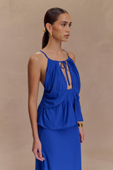 Korra Chiffon Halter Top - Cobalt Blue
