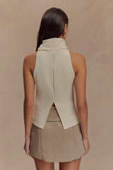 Birdie High Neck Sleeveless Top - Ivory