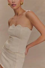 Fallon Denim Micro Mini Skort - Stone Wash