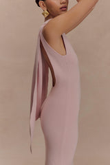 Darby Knit Scarf Maxi Dress - Pale Pink