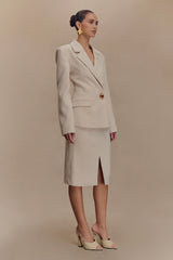 Max Cinched Waist Blazer - Ivory Stone
