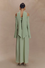 Heidi Strapless Knit Scarf Maxi Dress - Pastel Green