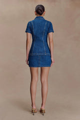 Ellie Denim Mini Skirt - Dark Blue