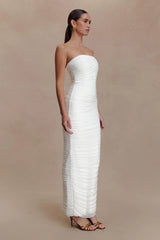 Jianna Strapless Mesh Maxi Dress - Ivory
