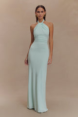 Elyna Slinky Halter Maxi Dress - Lagoon