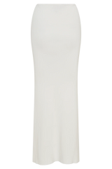 Keaton Fishtail Knit Maxi Skirt - White