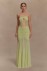 Khadijah Lace And Mesh Maxi Dress - Sage