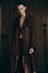 Marc Faux Suede Coat - Cocoa Chocolate