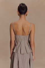 Mae Cotton Top - Pebble Brown