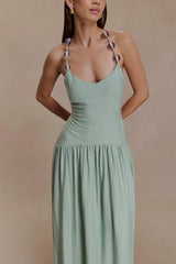 Darling Linen Maxi Dress - Sage