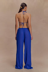 Tonya Sheer Straight Leg Pant - Cobalt Blue