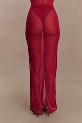 Aoife Mesh Maxi Skirt - Raspberry