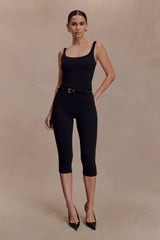 Blanca Stretch Crepe Capri Pants - Black