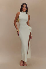 Stephanie Cut Out Knit Maxi Dress - Ivory