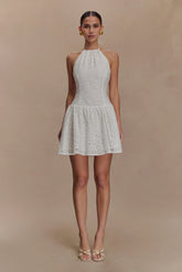 Carlina Broderie Mini Dress - White