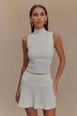 Indy Pointelle Knit Mini Skirt - Ivory