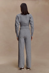 Kerrymae Straight Leg Knit Pants - Grey Marle