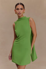 Wynter Scarf Draped Mini Dress - Green