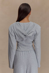 Quinn Zip Up Hoodie - Light Grey Marle