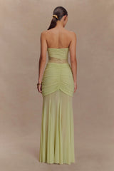 Khadijah Lace And Mesh Maxi Dress - Sage