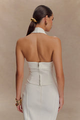 Meadow Corset Halter Top - White