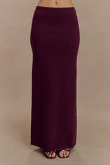 Miles Knit Maxi Skirt - Plum