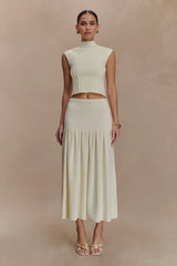 Romaine Bandage Knit Midi Skirt - Ivory