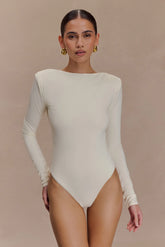 Elsie Shoulder Pad Bodysuit - Ivory