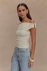 Kinsley Slinky Top With Hardware - Ivory