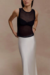 Sabrina Silk Blend Maxi Skirt - Ivory