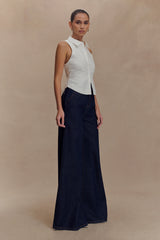 Selene Sleeveless Halter Shirt - White