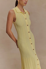 Margie Sleeveless Knit Midi Dress - Lemon