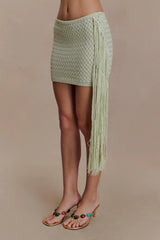 Terrymae Crochet Mini Skirt - Pastel Green