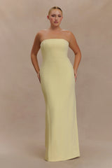 Kalila Strapless Crepe Maxi Dress - Lemon