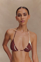 Marquise Bikini Top - Chocolate Deco Fleur Print